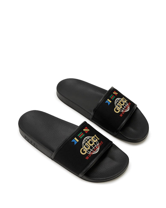 Logo Embroidered Sandals
