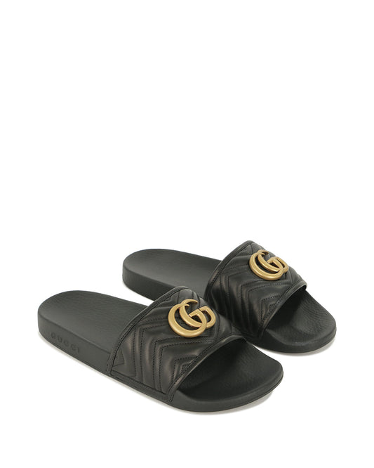 Matelassé Leather Slide