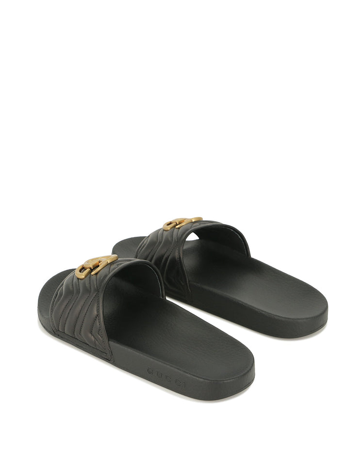Matelassé Leather Slide