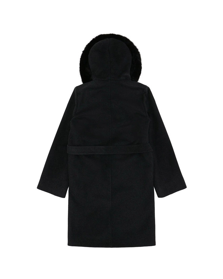 Single-Breasted Mid-Length Hooded Trench Coat