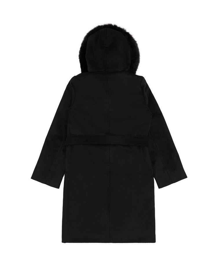 Mid-Length Wool Trench Coat