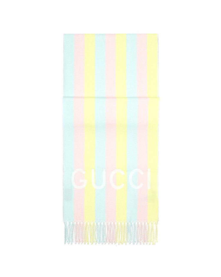 Gucci 條紋羊毛圍巾