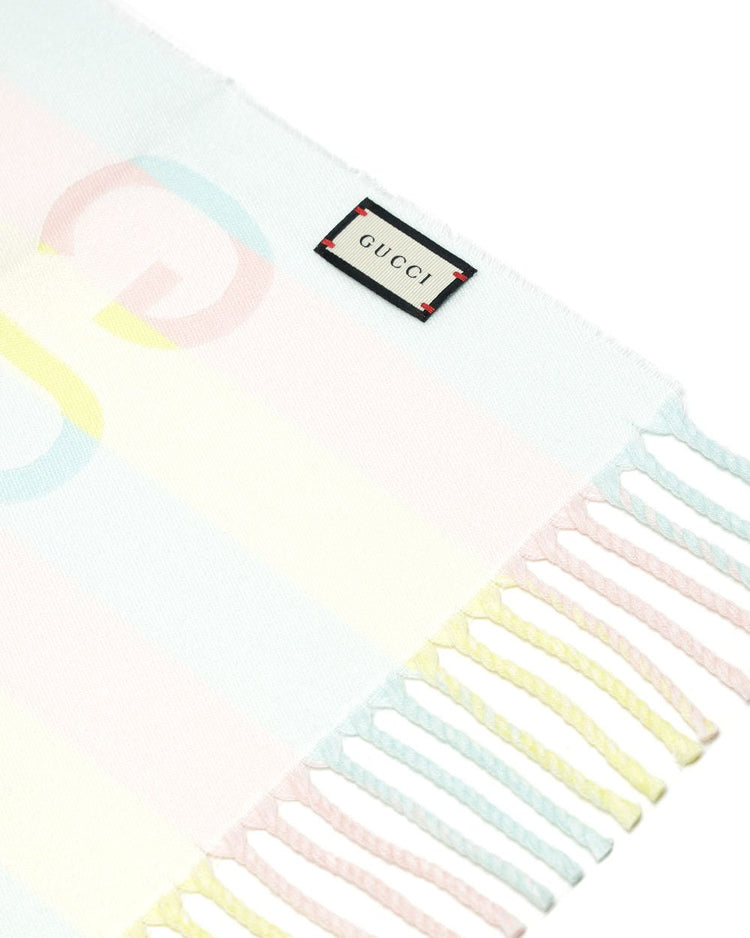 Gucci 條紋羊毛圍巾