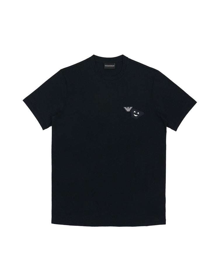 BLACK Smiley Face Print T-Shirt - ISSI Outlet