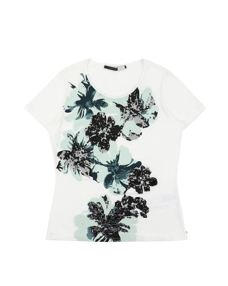 Printed Round Neck Short Sleeves T-shirt