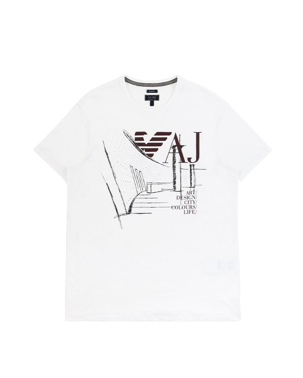 Printed Round Neck Short Sleeves T-shirt - ISSI Outlet