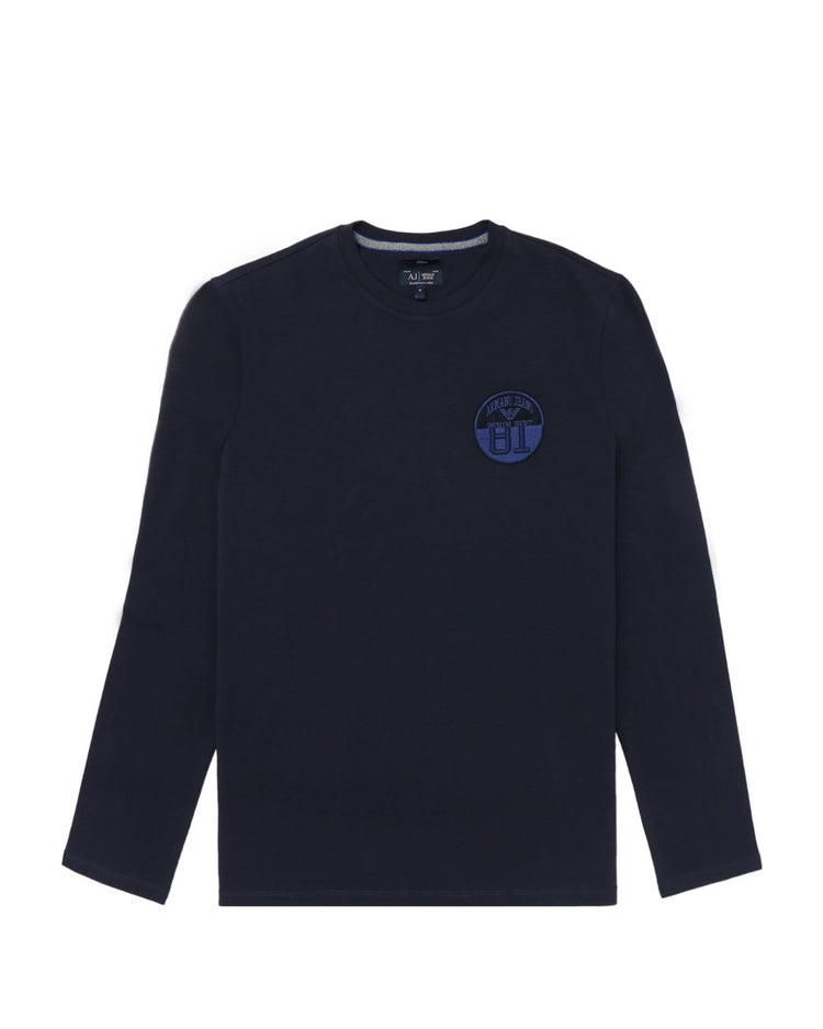 Cotton Logo Crew Neck Straight Long Sleeve T-Shirt - ISSI Outlet