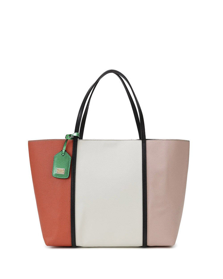 Stitching Color Leather Tote bag