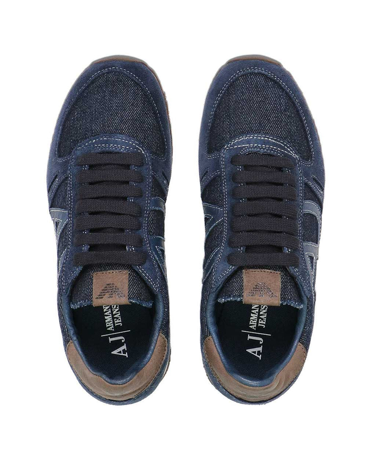 AJ Logo Denim Sneakers - ISSI Outlet