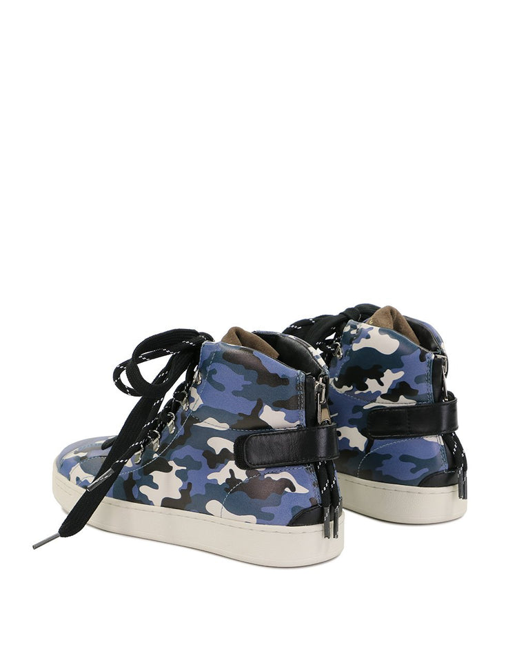 High-Top Camouflage Print Sneakers - ISSI Outlet