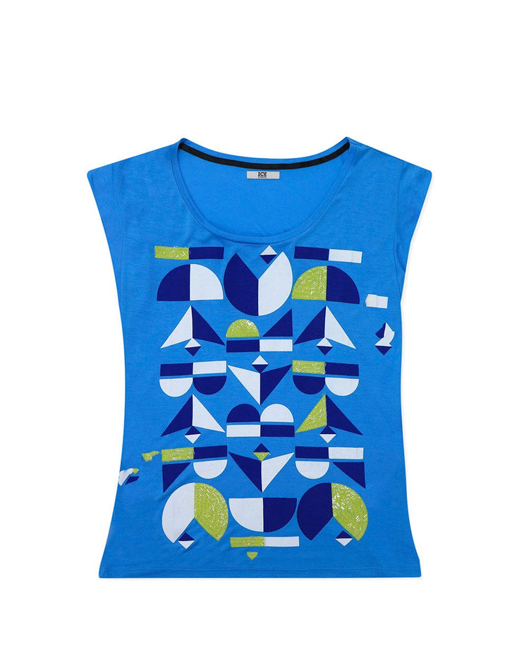 Printed Round Neck Short Sleeves T-Shirt - ISSI Outlet