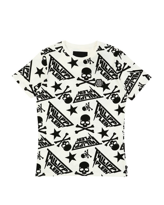 Printed Round Neck Short Sleeves T-shirt - ISSI Outlet