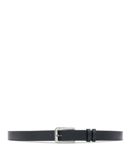 Silver Buckle Matte Leather Belt - ISSI Outlet