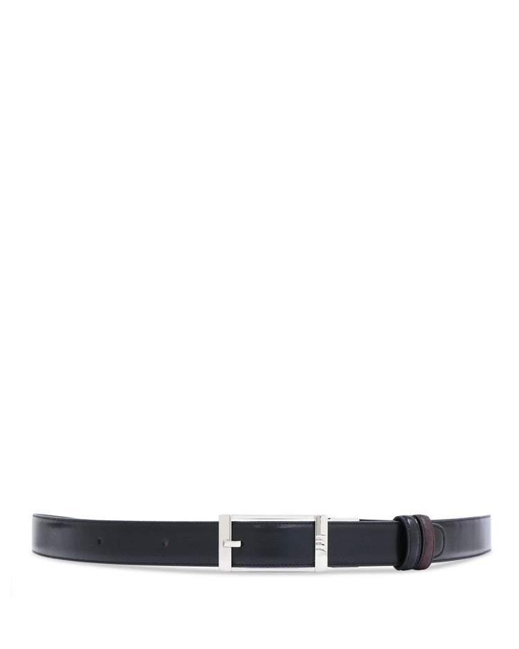 Black Leather Pin Buckle Belt