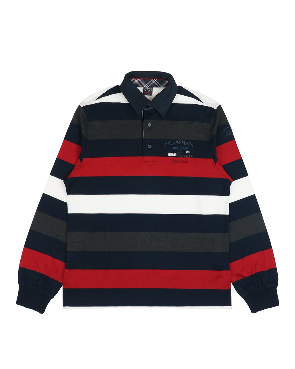 Long Sleeves Stripe Cotton Polo Shirt - ISSI Outlet