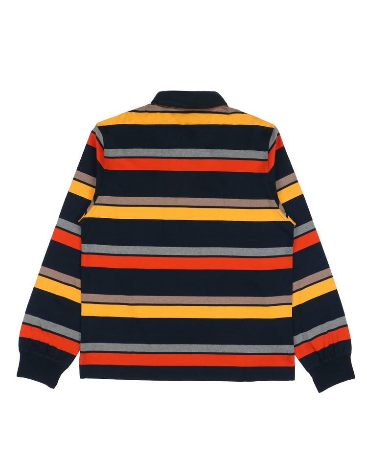 Long Sleeves Stripe Cotton Polo Shirt - ISSI Outlet