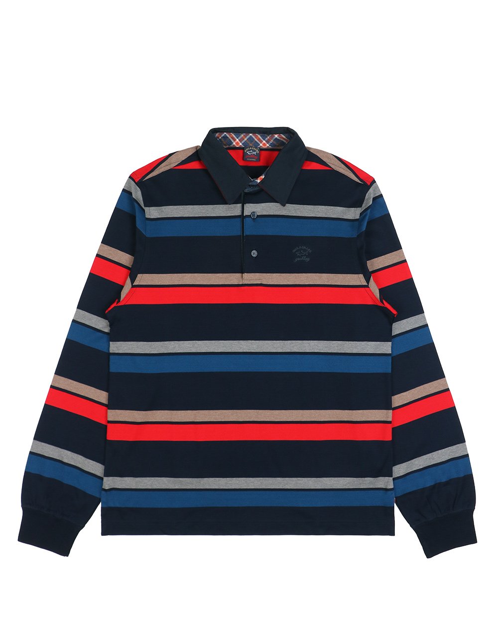 Long Sleeves Stripe Cotton Polo Shirt - ISSI Outlet