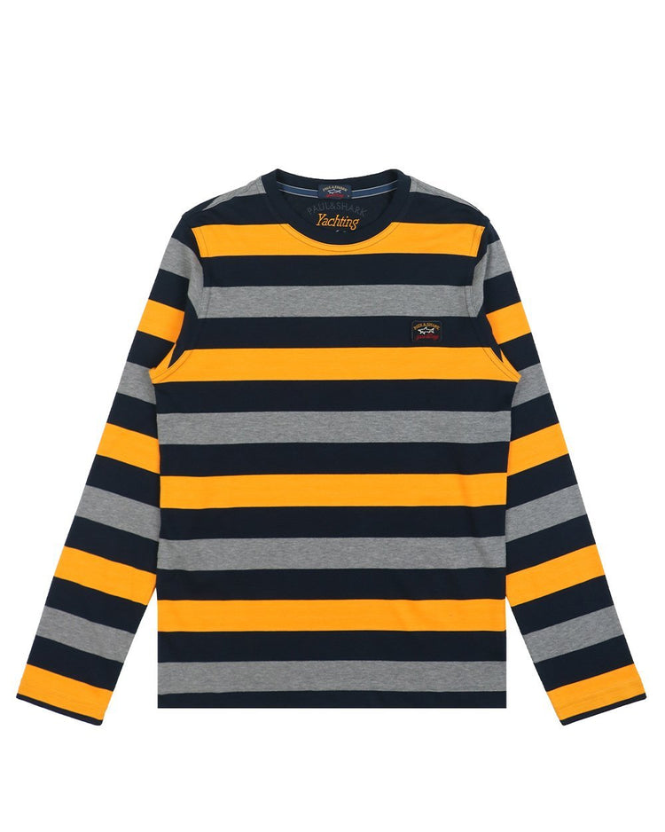 Long Sleeves Stripe Cotton T-Shirt