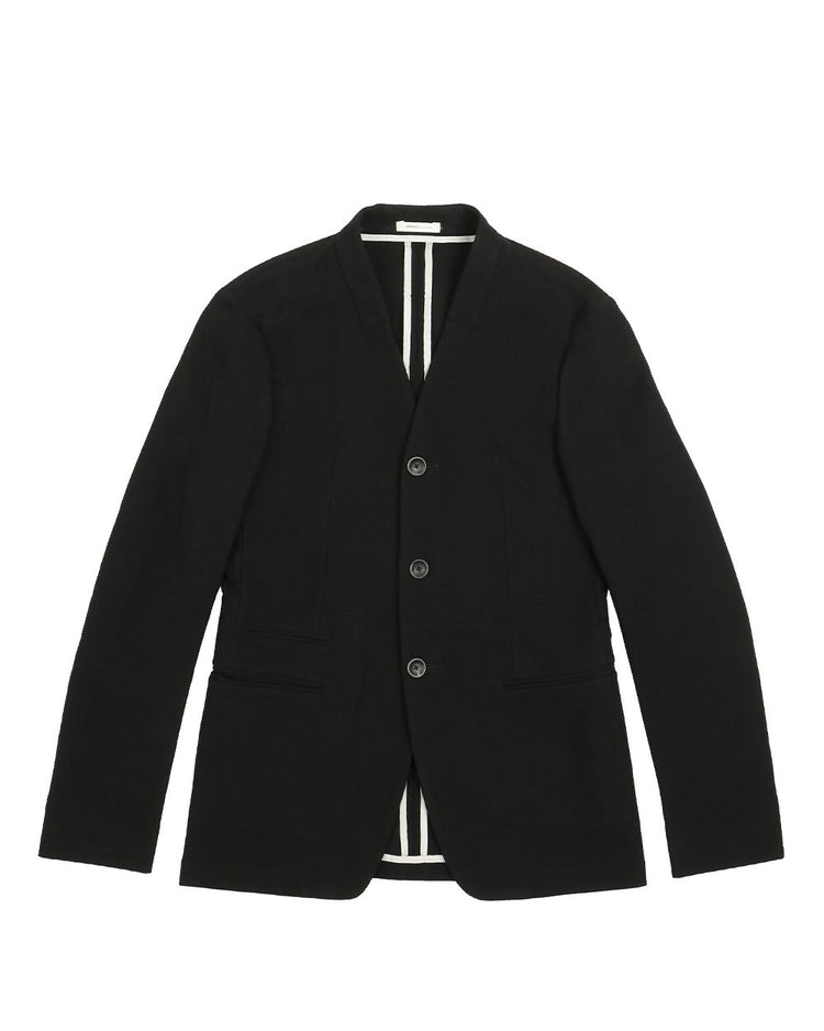 Blended Collarless Casual Jacket