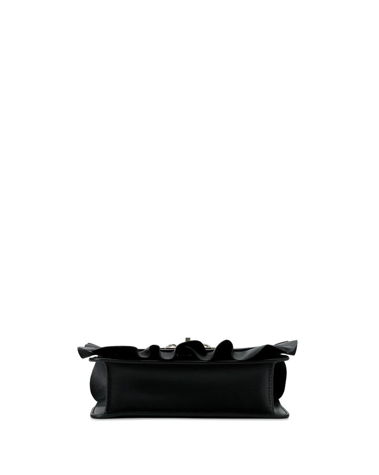Leather Ruffle Shoulder Bag