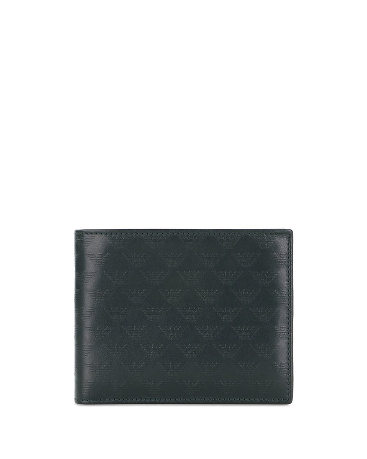 Eagle Logo Printed Leather Wallet