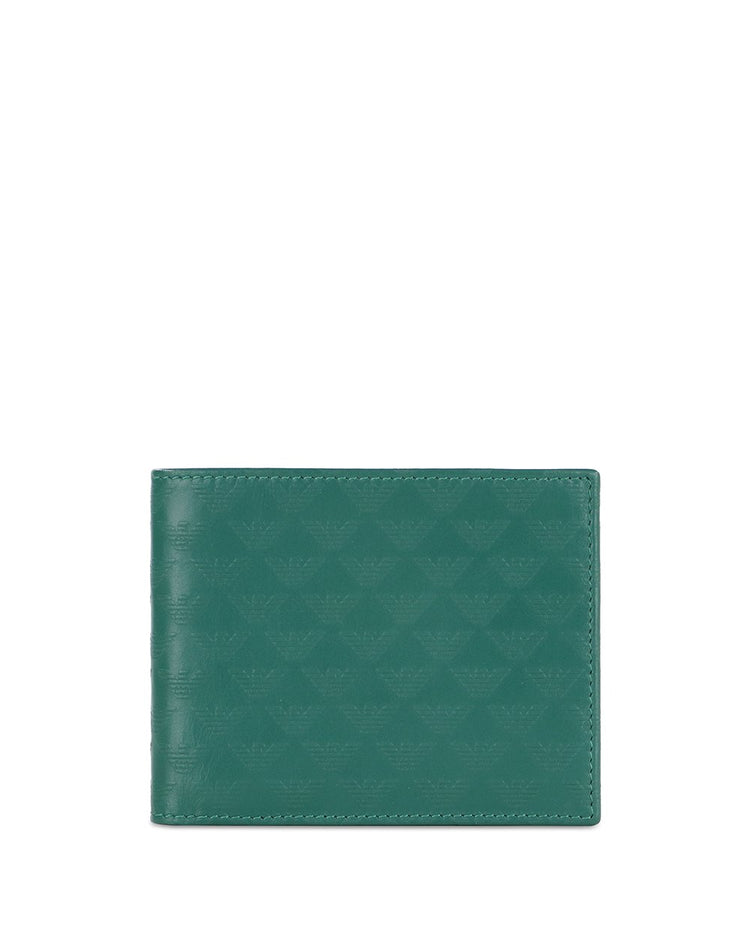 Eagle Logo Printed Leather Wallet