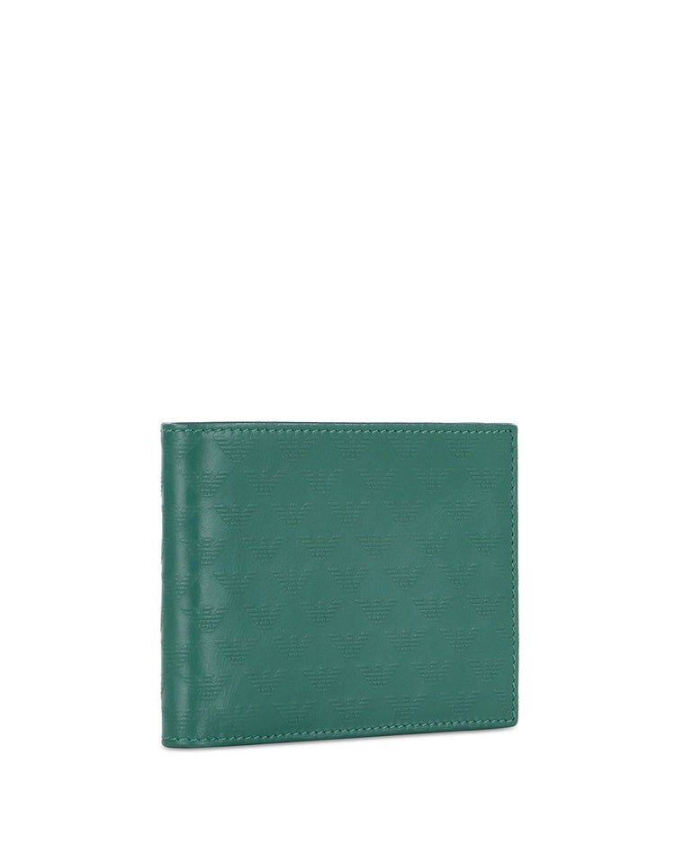 Eagle Logo Printed Leather Wallet