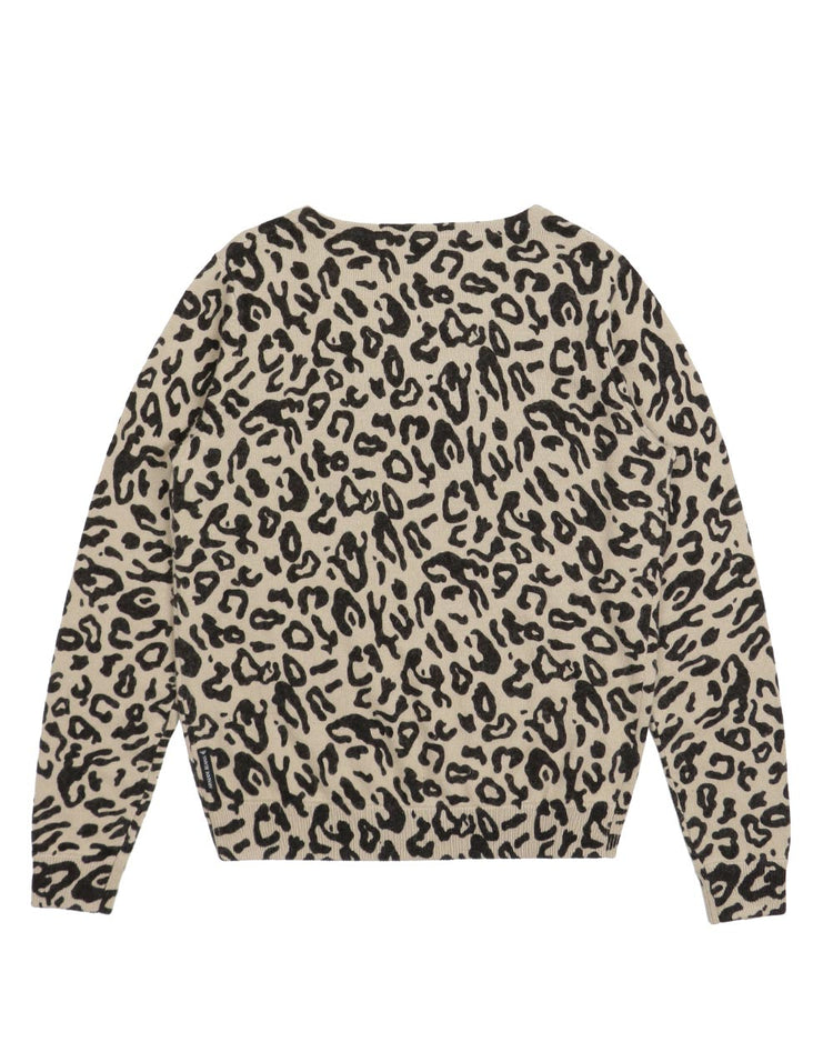 Leopard Print V-Neck Knitwear