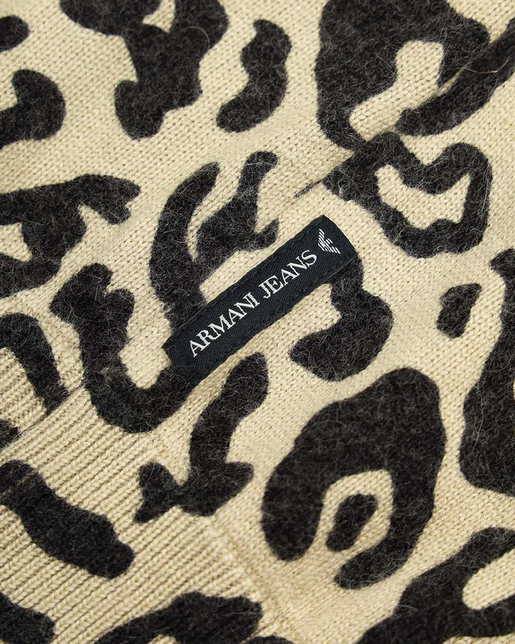 Leopard Print V-Neck Knitwear