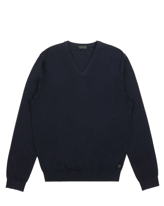 Knitted V-Neck Long-Sleeved Knitwear